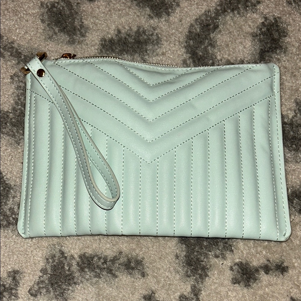 Elegant Mint Green Quilted Clutch